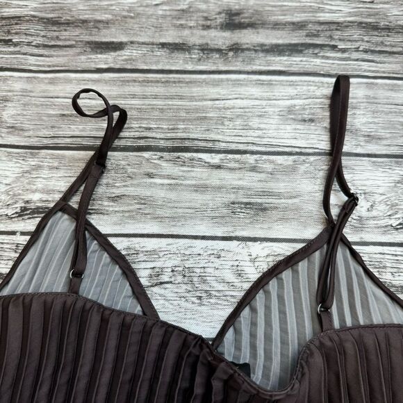 Banana Republic Women's Accordion Pleat Brown Red Ombre Tank Top XS Extra Small - Picture 7 of 12